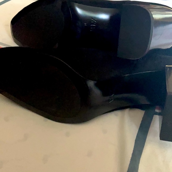 ZARA size 41 black 3”squared blocked  heel - Picture 2 of 11